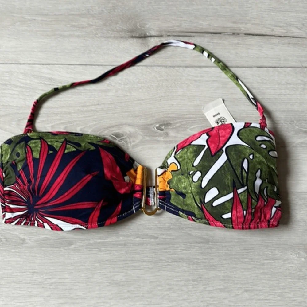 Tommy Bahama Remy Molded Cup‎ Bandeau U-Ring Bikini Top Multicolor Medium NWT